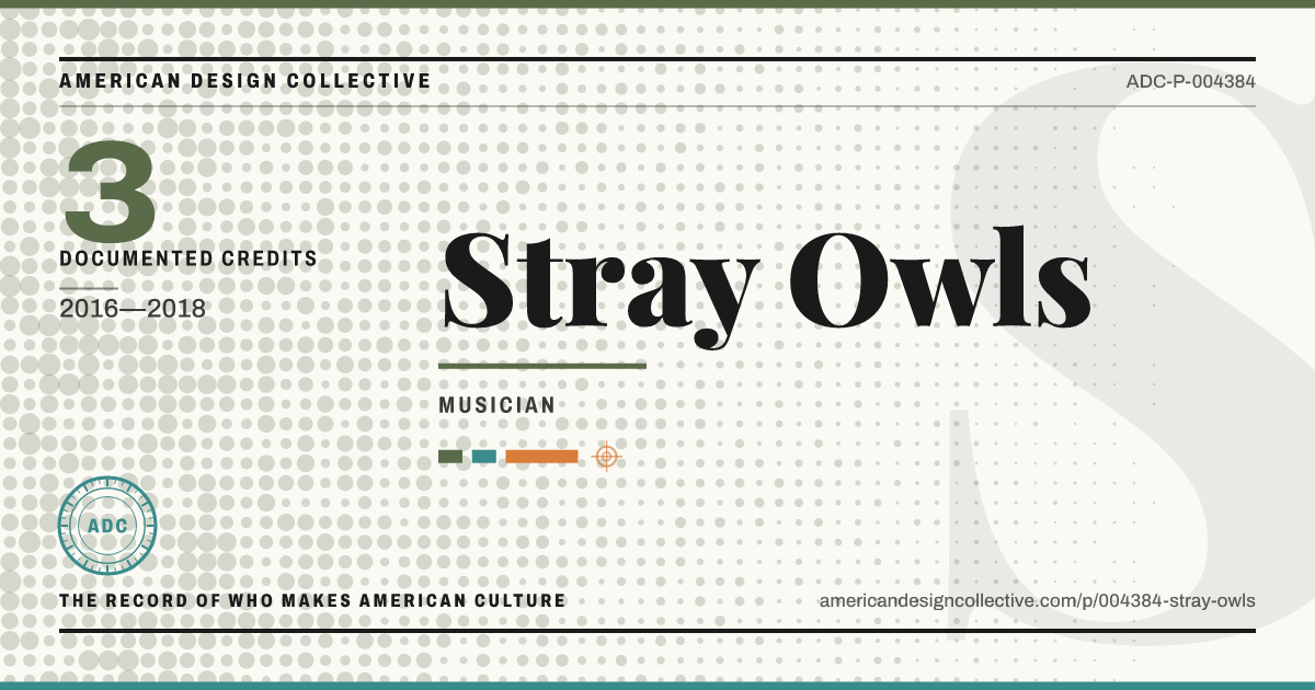Registry card for Stray Owls: the ADC seal, Stray Owls, and how much is on record.