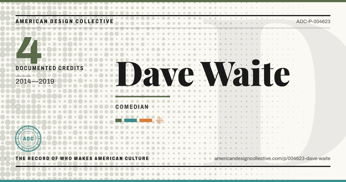 Registry card for Dave Waite: the ADC seal, Dave Waite, and how much is on record.