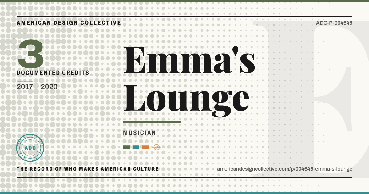 Registry card for Emma's Lounge: the ADC seal, Emma's Lounge, and how much is on record.