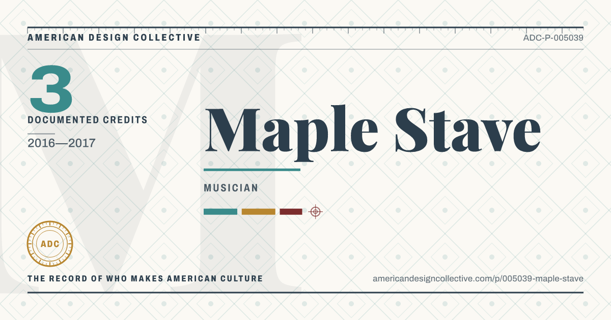 Registry card for Maple Stave: the ADC seal, Maple Stave, and how much is on record.