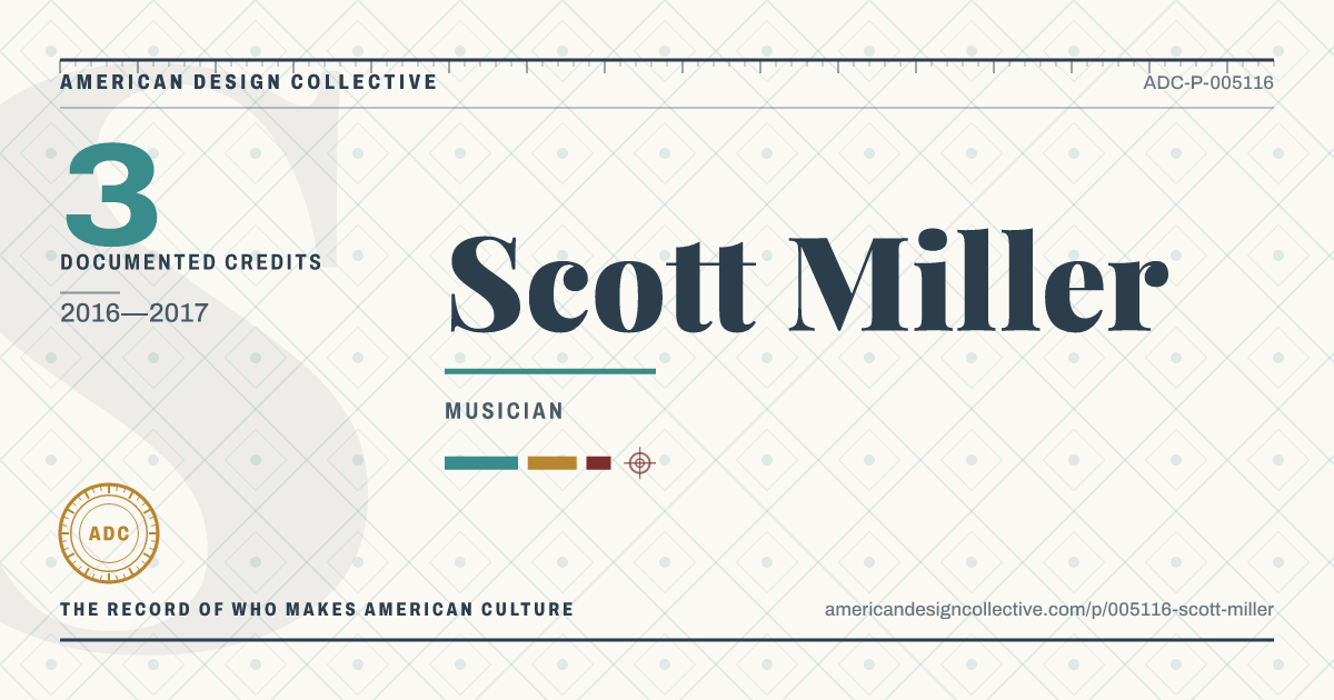 Registry card for Scott Miller: the ADC seal, Scott Miller, and how much is on record.