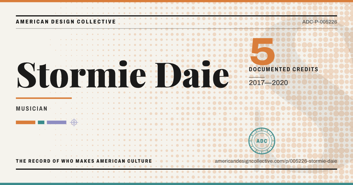 Registry card for Stormie Daie: the ADC seal, Stormie Daie, and how much is on record.