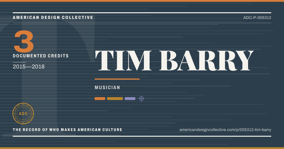 Registry card for TIM BARRY: the ADC seal, TIM BARRY, and how much is on record.