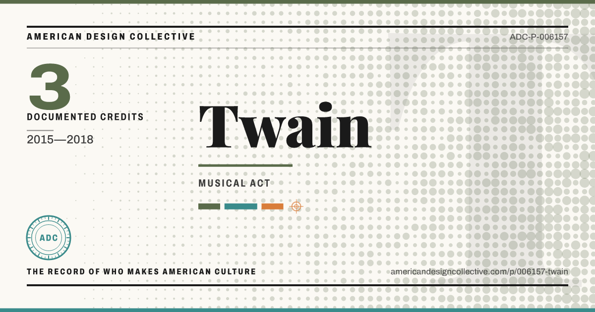 Registry card for Twain: the ADC seal, Twain, and how much is on record.