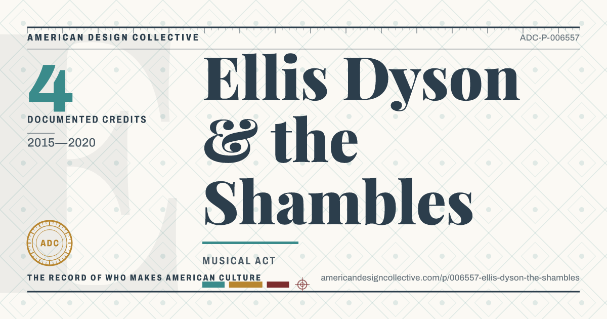Registry card for Ellis Dyson & the Shambles: the ADC seal, Ellis Dyson & the Shambles, and how much is on record.