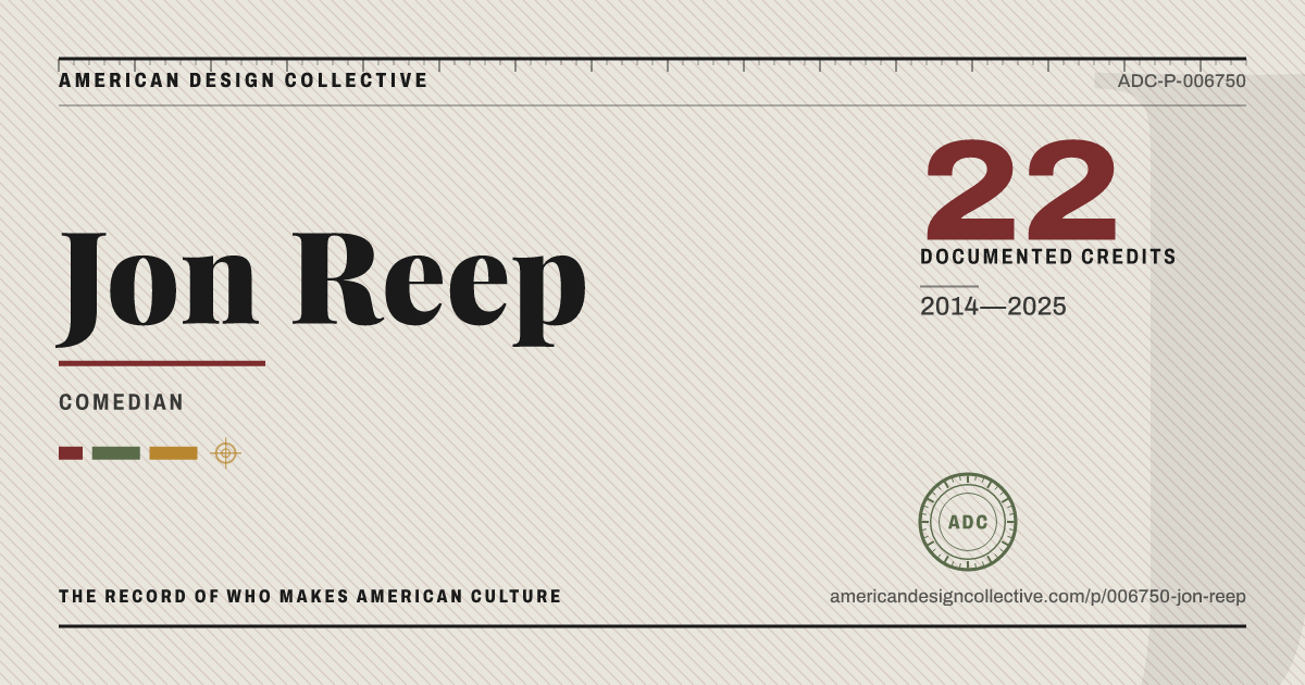 Registry card for Jon Reep: the ADC seal, Jon Reep, and how much is on record.