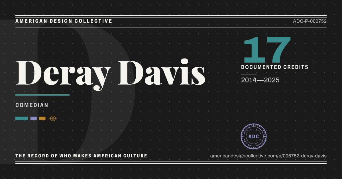 Registry card for Deray Davis: the ADC seal, Deray Davis, and how much is on record.