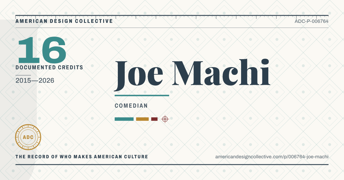 Registry card for Joe Machi: the ADC seal, Joe Machi, and how much is on record.