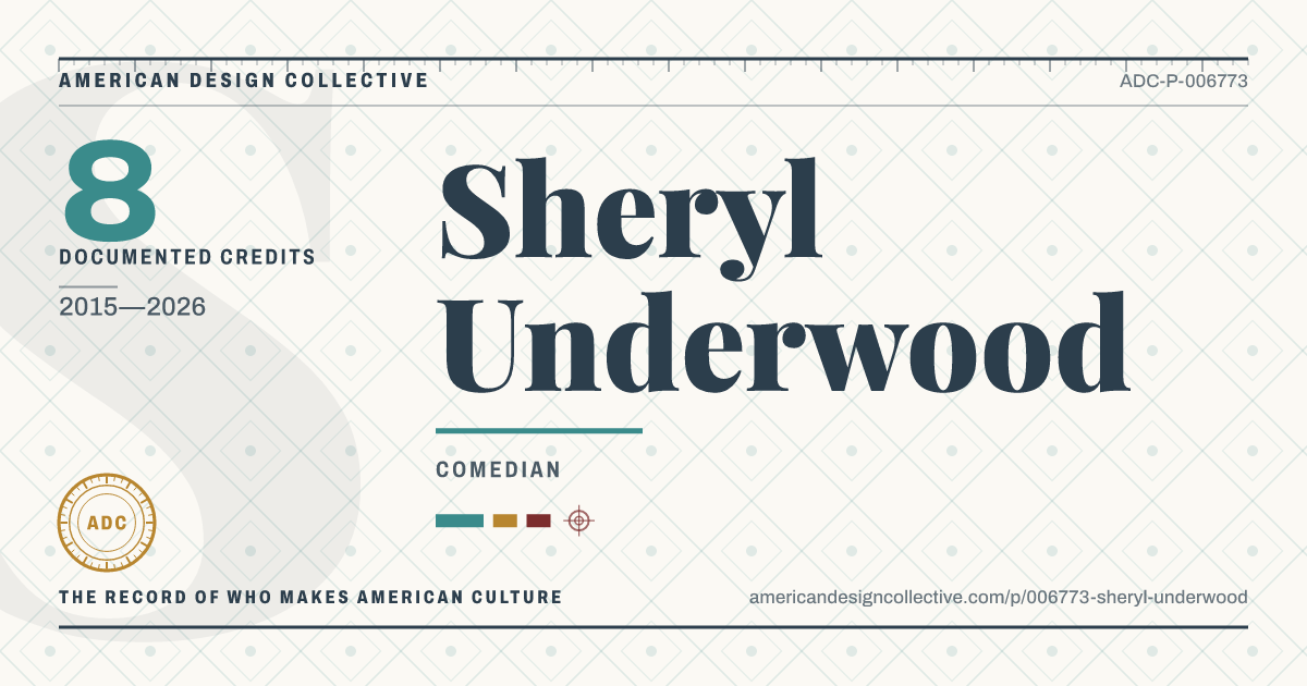 Registry card for Sheryl Underwood: the ADC seal, Sheryl Underwood, and how much is on record.