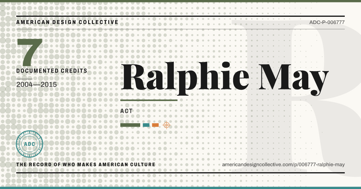 Registry card for Ralphie May: the ADC seal, Ralphie May, and how much is on record.
