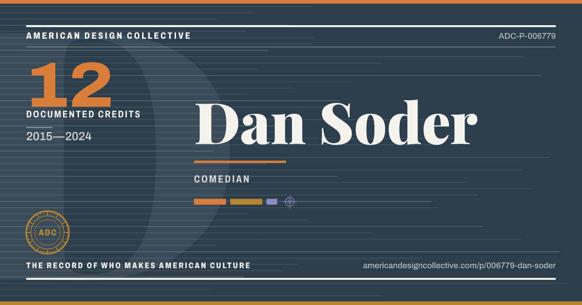Registry card for Dan Soder: the ADC seal, Dan Soder, and how much is on record.
