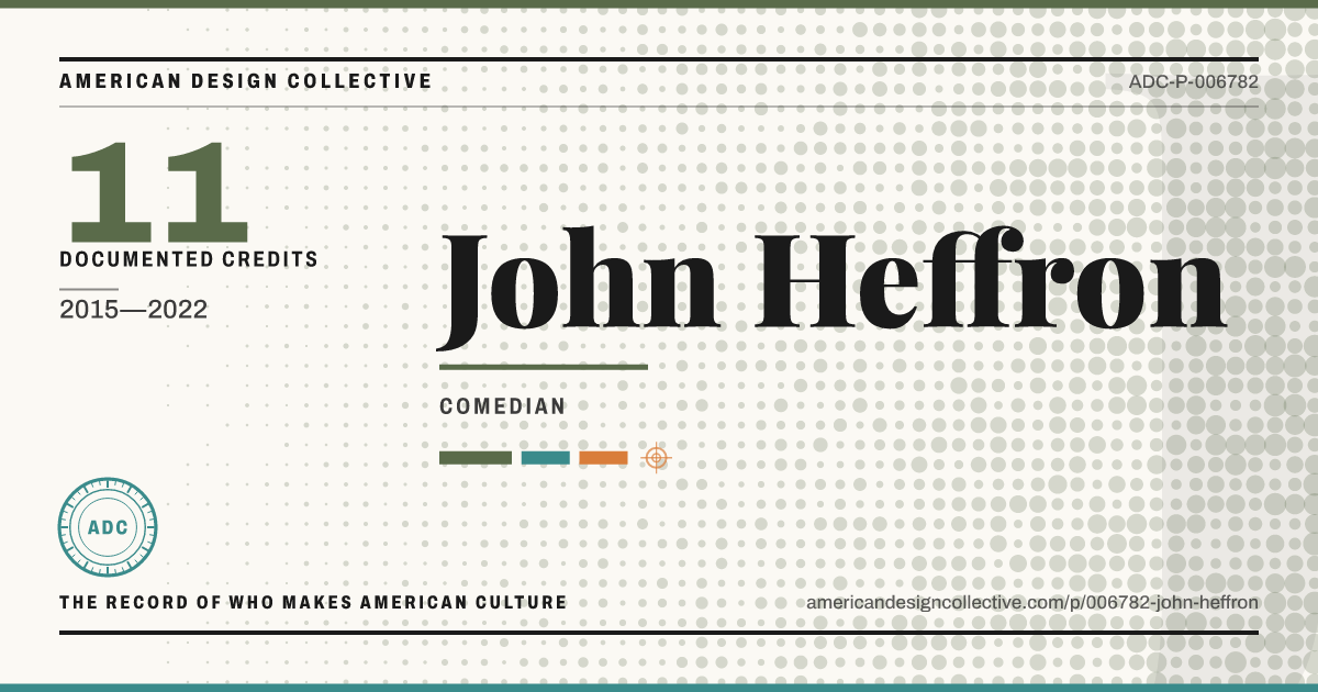 Registry card for John Heffron: the ADC seal, John Heffron, and how much is on record.