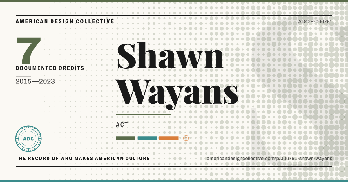 Registry card for Shawn Wayans: the ADC seal, Shawn Wayans, and how much is on record.