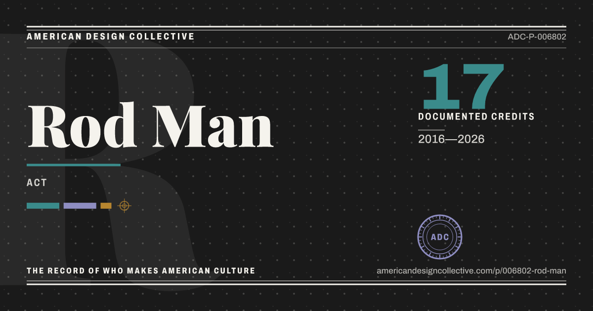 Registry card for Rod Man: the ADC seal, Rod Man, and how much is on record.