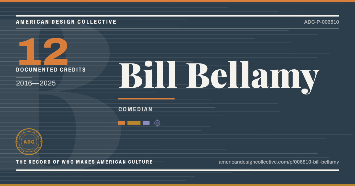 Registry card for Bill Bellamy: the ADC seal, Bill Bellamy, and how much is on record.