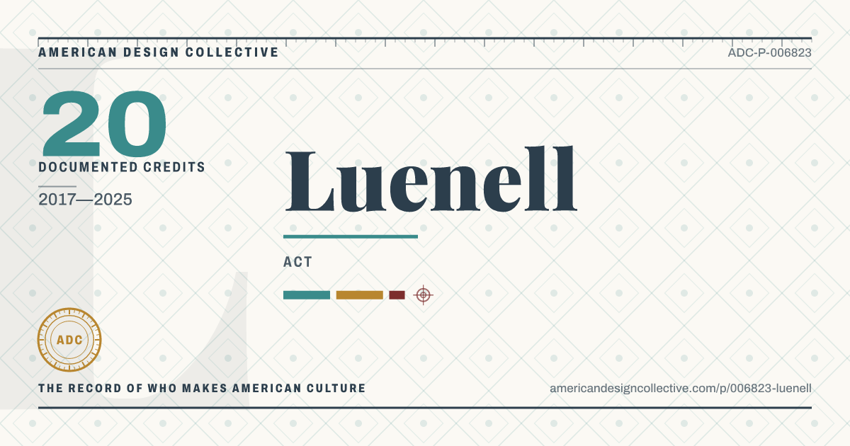 Registry card for Luenell: the ADC seal, Luenell, and how much is on record.