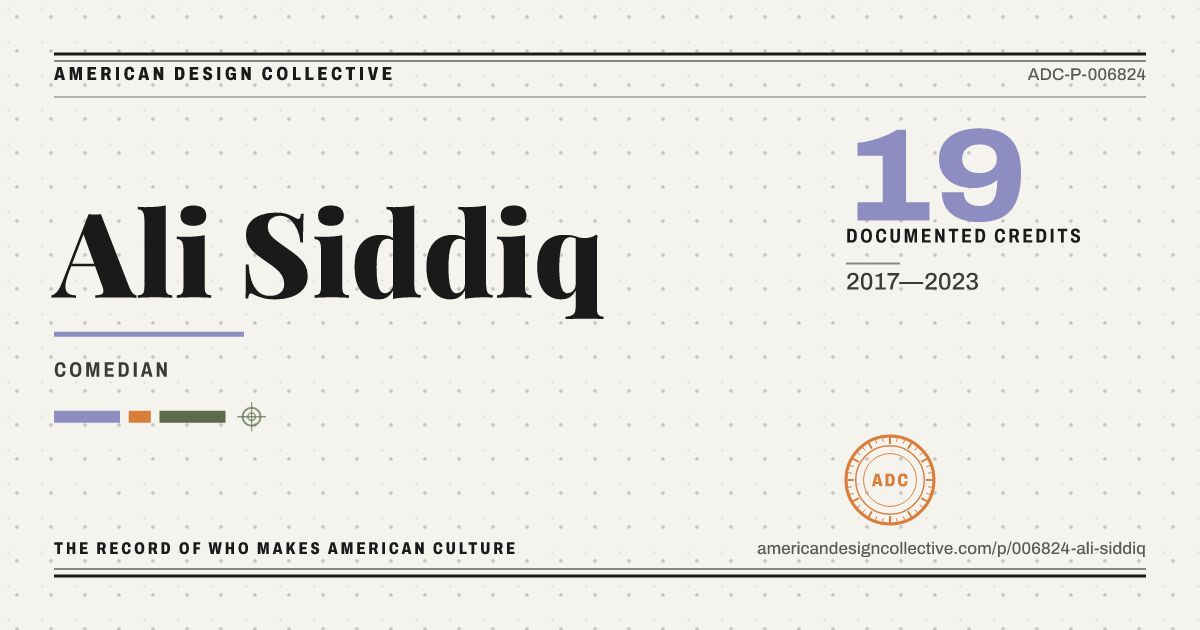Registry card for Ali Siddiq: the ADC seal, Ali Siddiq, and how much is on record.