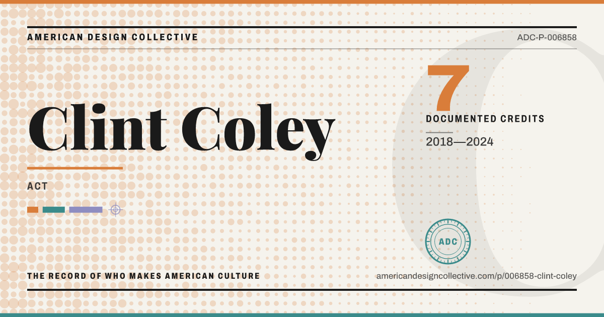 Registry card for Clint Coley: the ADC seal, Clint Coley, and how much is on record.