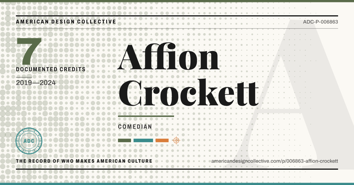 Registry card for Affion Crockett: the ADC seal, Affion Crockett, and how much is on record.