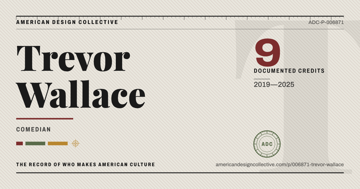 Registry card for Trevor Wallace: the ADC seal, Trevor Wallace, and how much is on record.