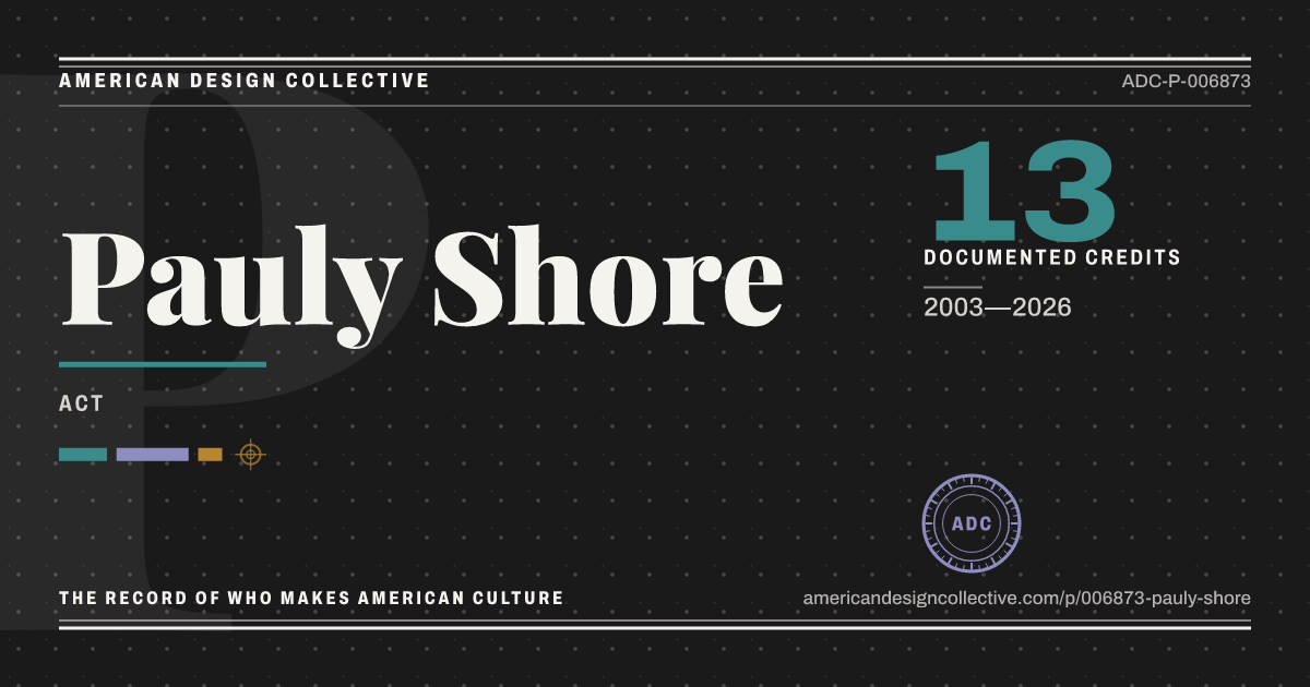 Registry card for Pauly Shore: the ADC seal, Pauly Shore, and how much is on record.