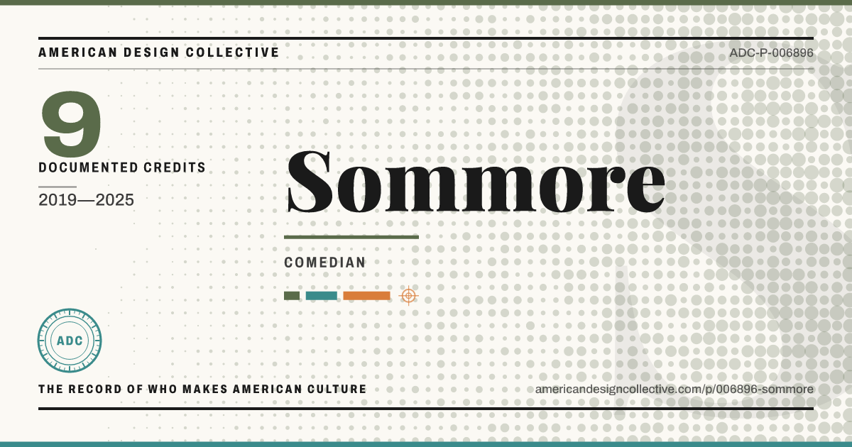 Registry card for Sommore: the ADC seal, Sommore, and how much is on record.