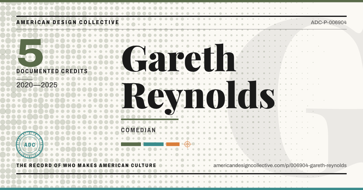 Registry card for Gareth Reynolds: the ADC seal, Gareth Reynolds, and how much is on record.