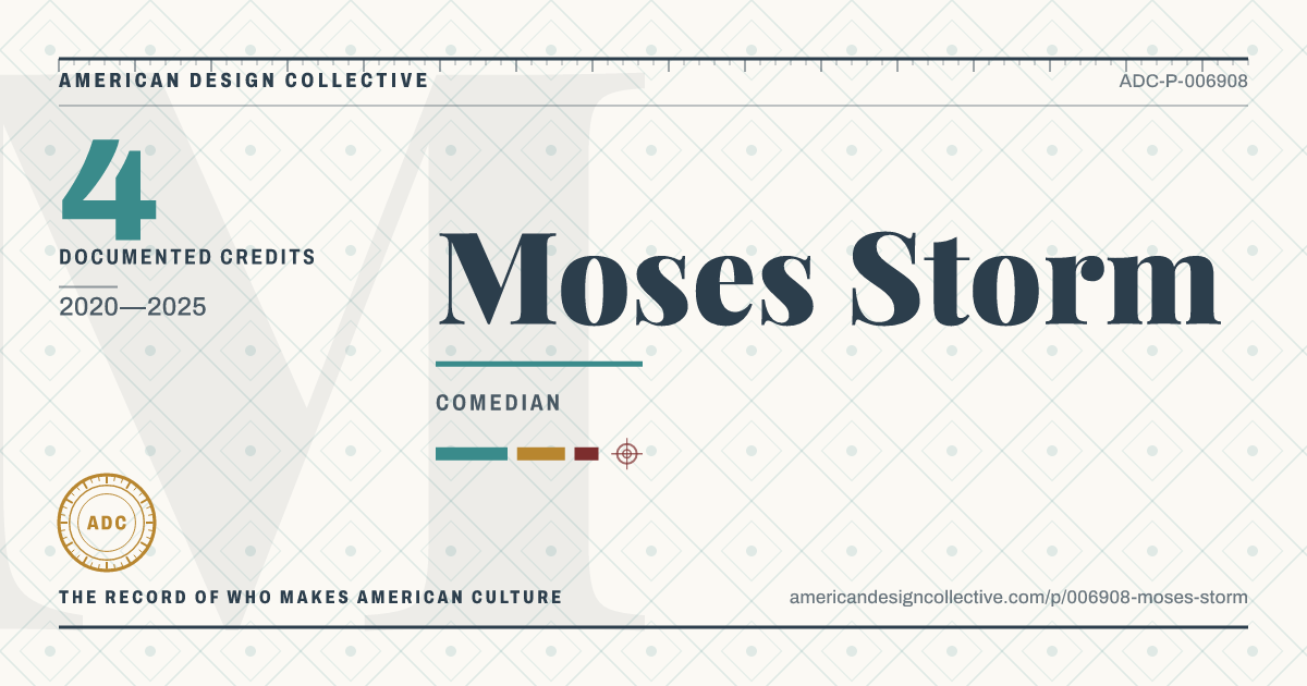 Registry card for Moses Storm: the ADC seal, Moses Storm, and how much is on record.