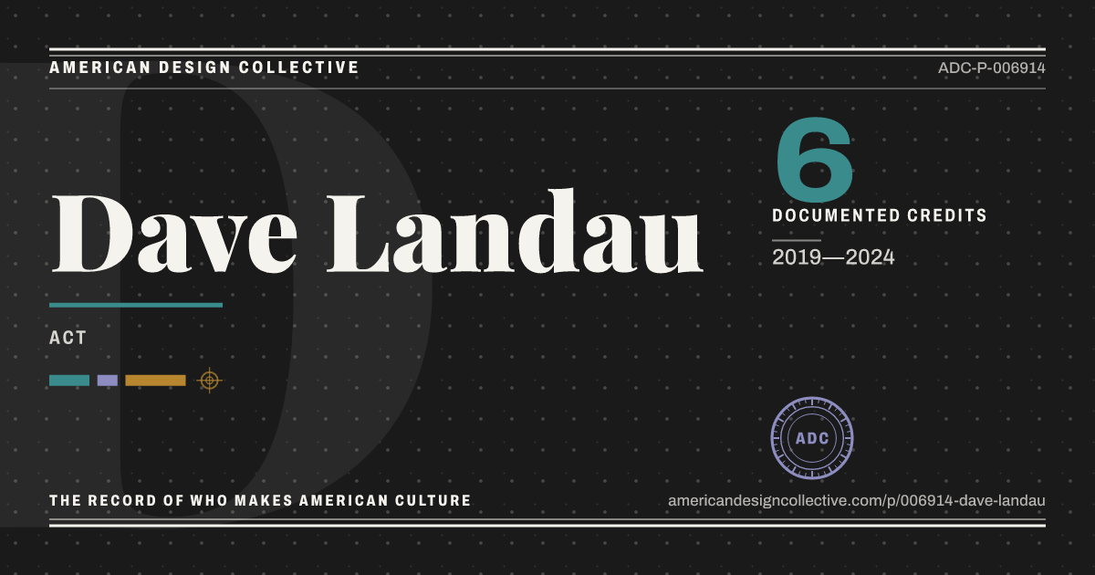 Registry card for Dave Landau: the ADC seal, Dave Landau, and how much is on record.