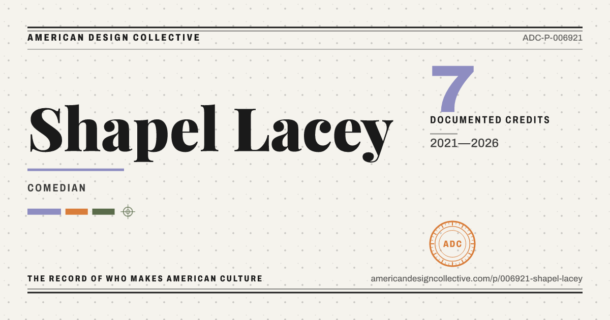 Registry card for Shapel Lacey: the ADC seal, Shapel Lacey, and how much is on record.