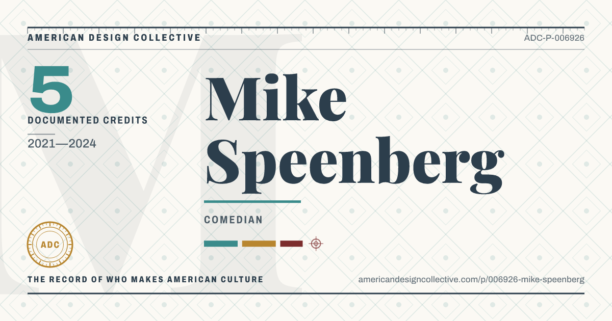 Registry card for Mike Speenberg: the ADC seal, Mike Speenberg, and how much is on record.
