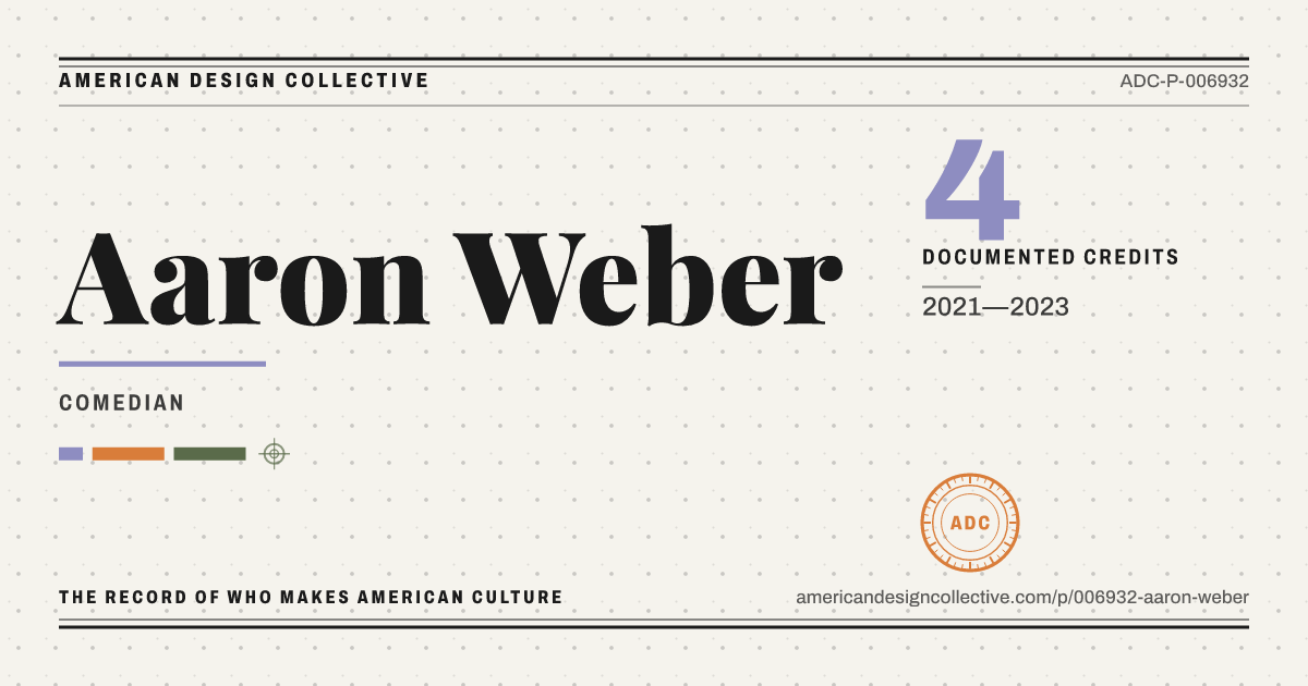 Registry card for Aaron Weber: the ADC seal, Aaron Weber, and how much is on record.