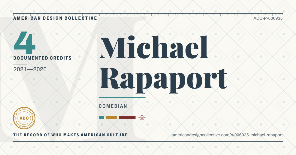 Registry card for Michael Rapaport: the ADC seal, Michael Rapaport, and how much is on record.