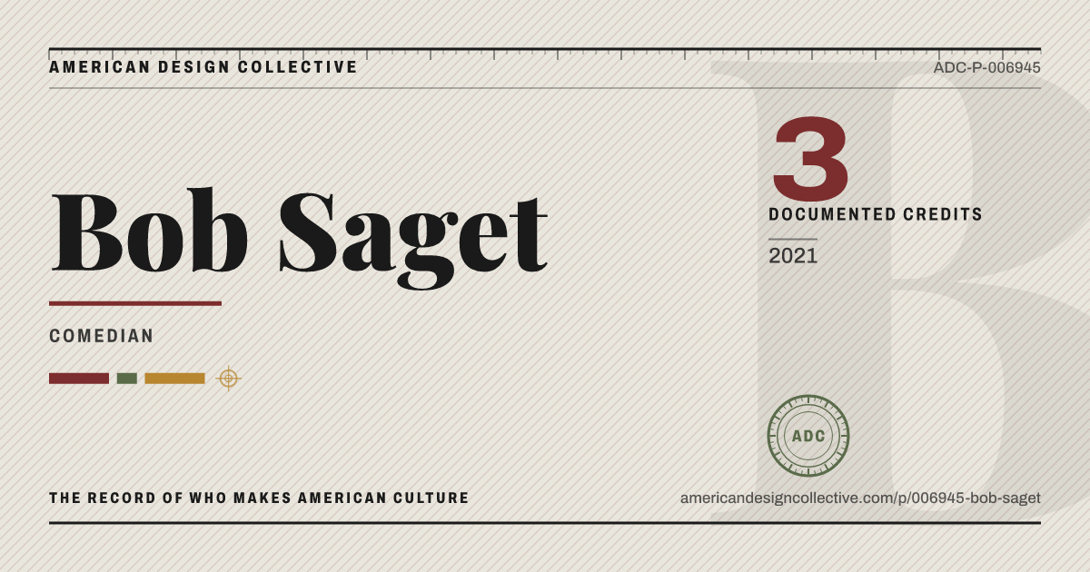 Registry card for Bob Saget: the ADC seal, Bob Saget, and how much is on record.