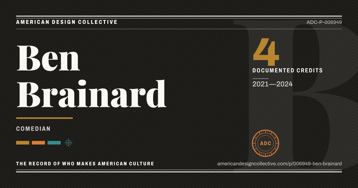 Registry card for Ben Brainard: the ADC seal, Ben Brainard, and how much is on record.