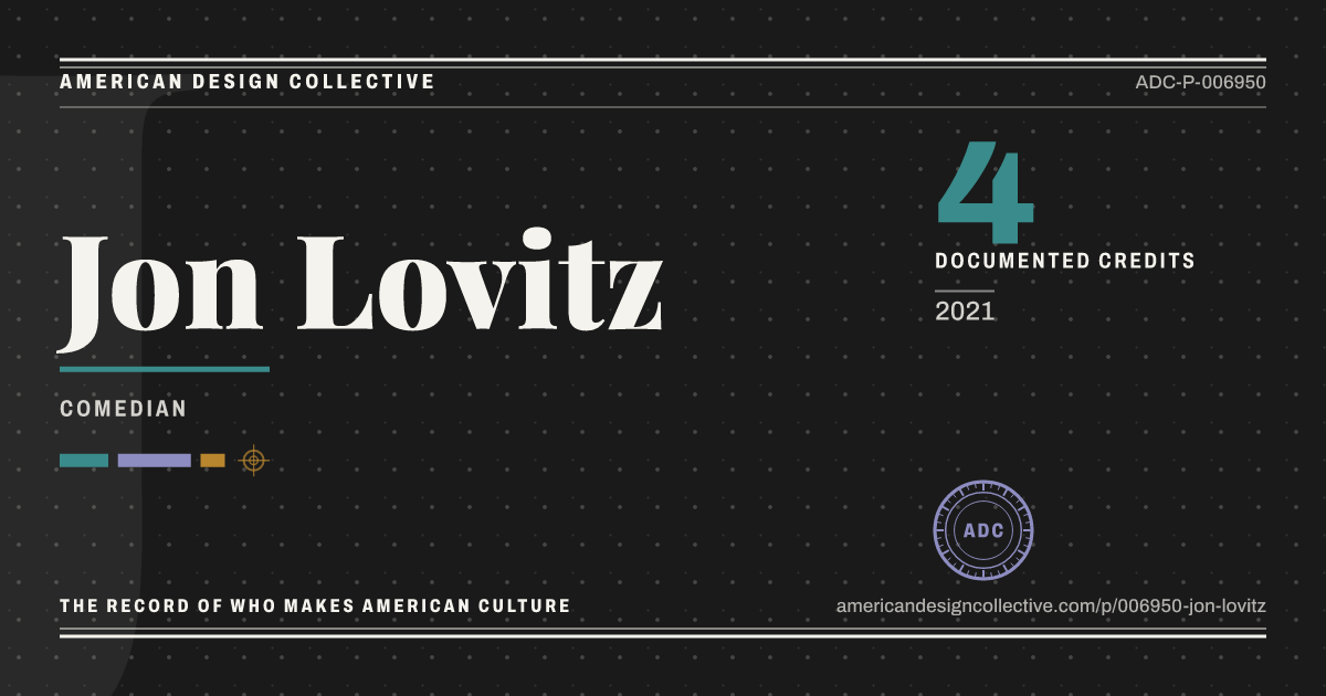 Registry card for Jon Lovitz: the ADC seal, Jon Lovitz, and how much is on record.