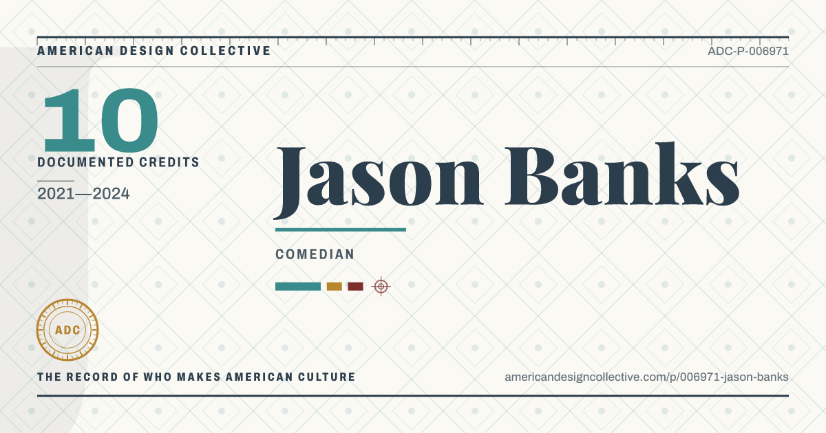 Registry card for Jason Banks: the ADC seal, Jason Banks, and how much is on record.