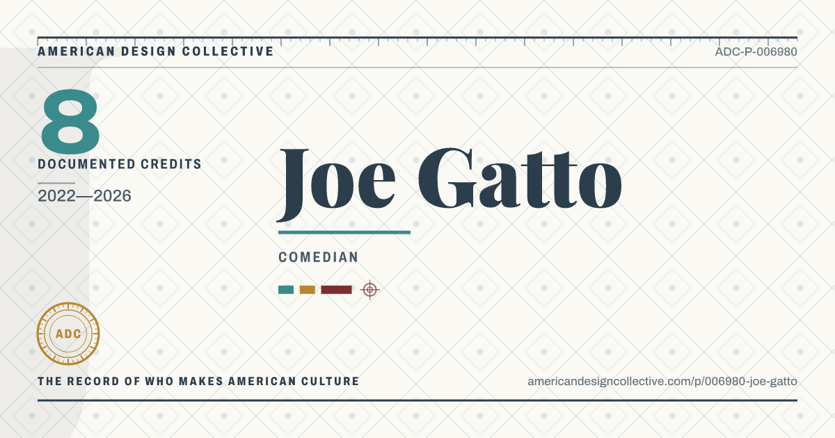 Registry card for Joe Gatto: the ADC seal, Joe Gatto, and how much is on record.