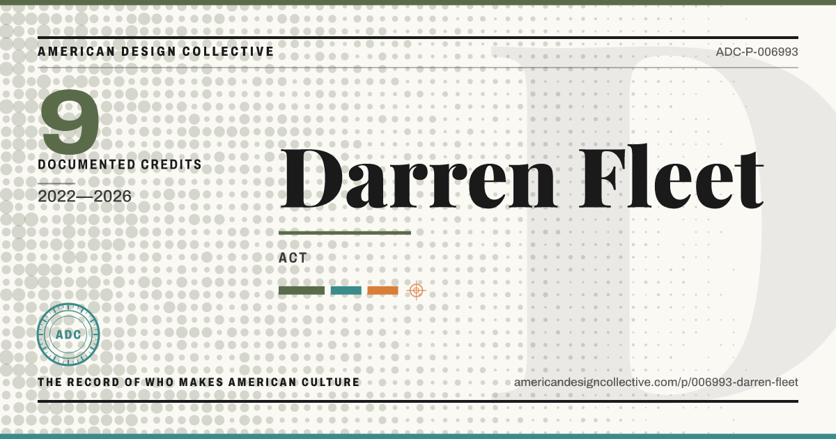 Registry card for Darren Fleet: the ADC seal, Darren Fleet, and how much is on record.