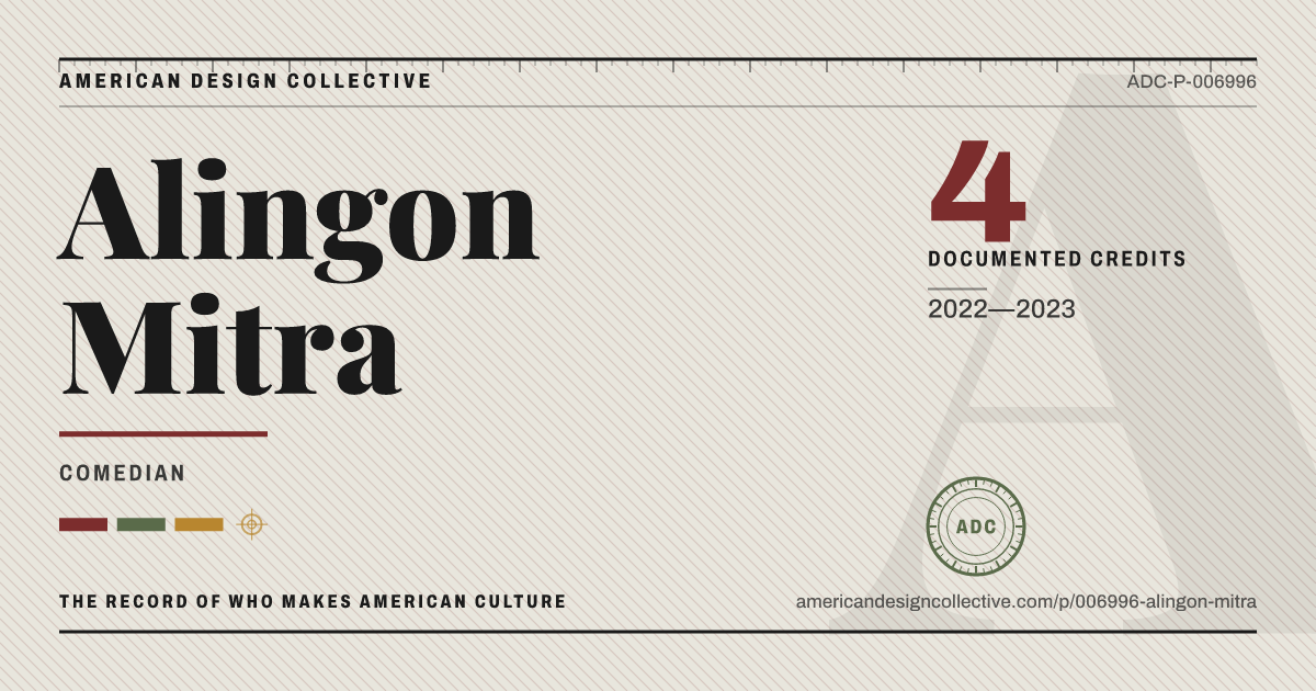 Registry card for Alingon Mitra: the ADC seal, Alingon Mitra, and how much is on record.