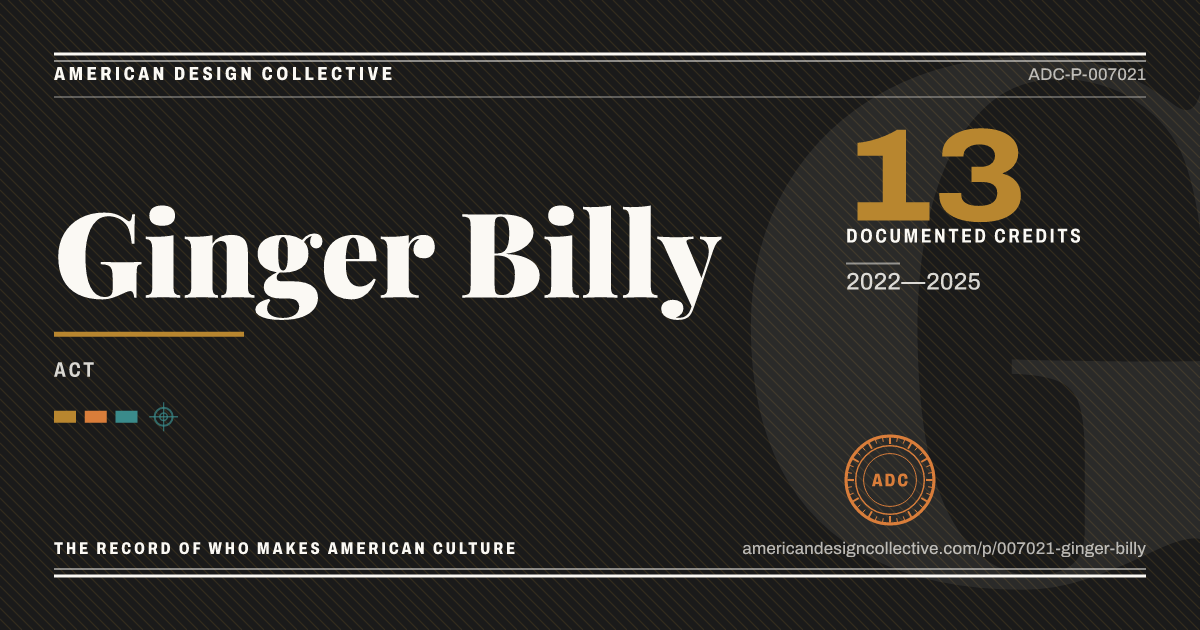 Registry card for Ginger Billy: the ADC seal, Ginger Billy, and how much is on record.