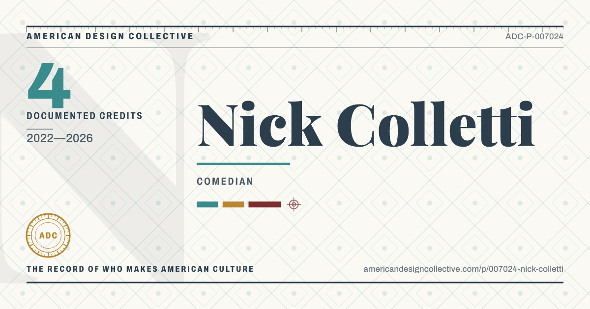 Registry card for Nick Colletti: the ADC seal, Nick Colletti, and how much is on record.