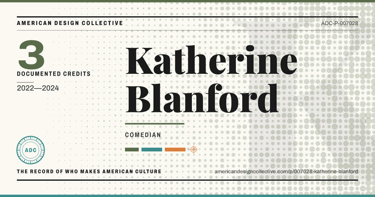 Registry card for Katherine Blanford: the ADC seal, Katherine Blanford, and how much is on record.