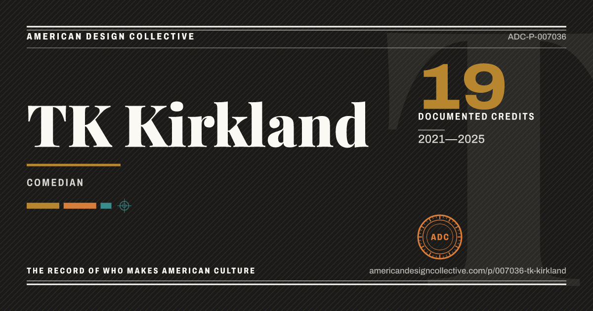 Registry card for TK Kirkland: the ADC seal, TK Kirkland, and how much is on record.
