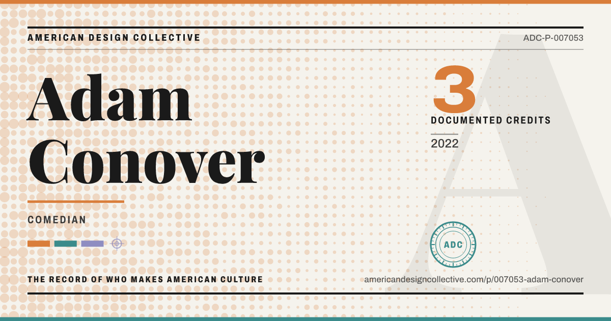 Registry card for Adam Conover: the ADC seal, Adam Conover, and how much is on record.