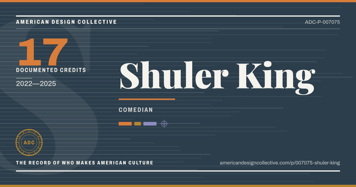 Registry card for Shuler King: the ADC seal, Shuler King, and how much is on record.