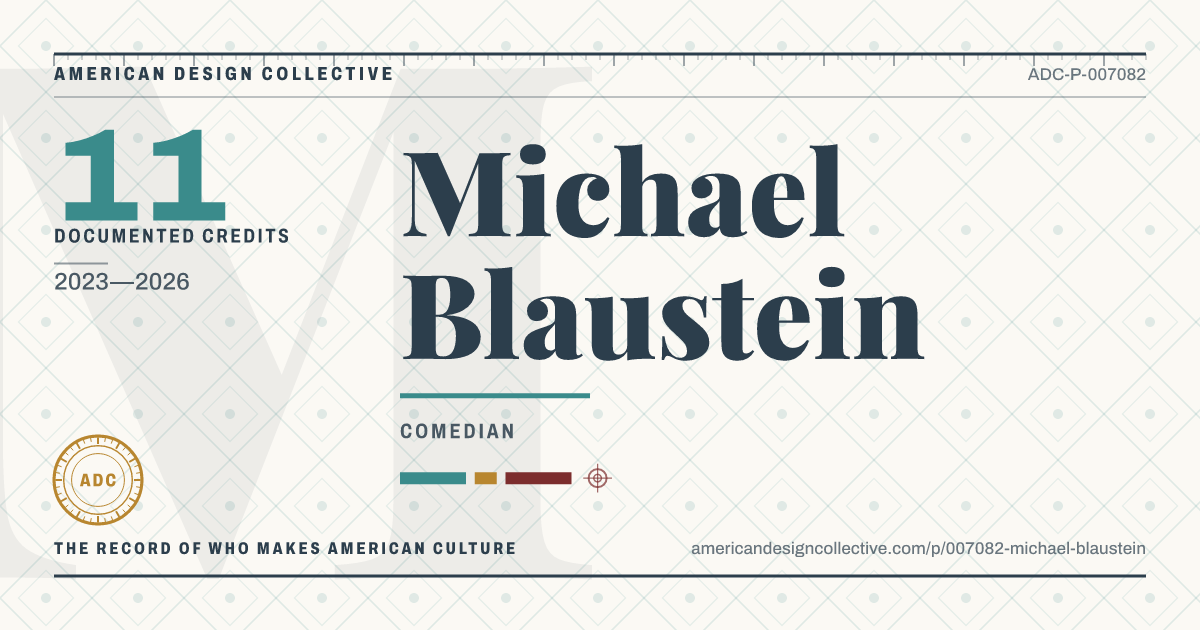 Registry card for Michael Blaustein: the ADC seal, Michael Blaustein, and how much is on record.