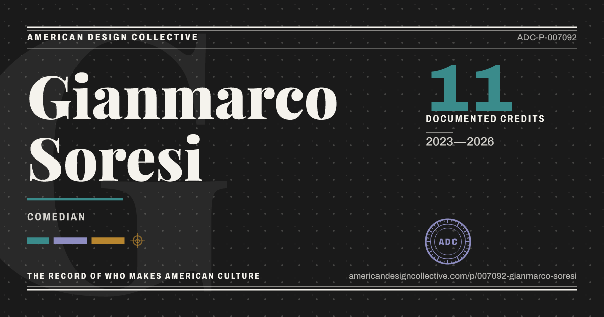 Registry card for Gianmarco Soresi: the ADC seal, Gianmarco Soresi, and how much is on record.