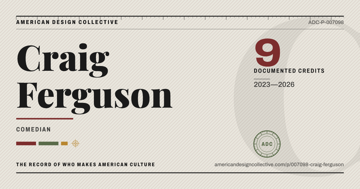 Registry card for Craig Ferguson: the ADC seal, Craig Ferguson, and how much is on record.