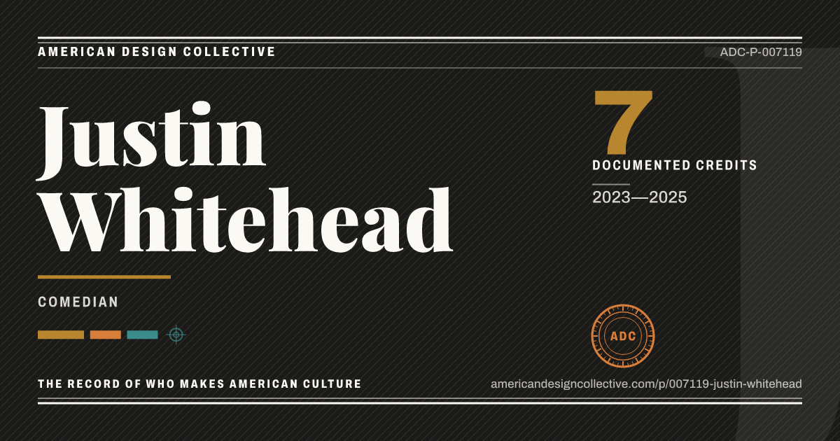 Registry card for Justin Whitehead: the ADC seal, Justin Whitehead, and how much is on record.